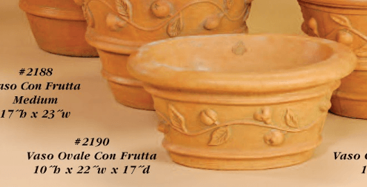 Vaso Oval Con Frutta Cast Stone Outdoor Garden Planter Planter Tuscan 