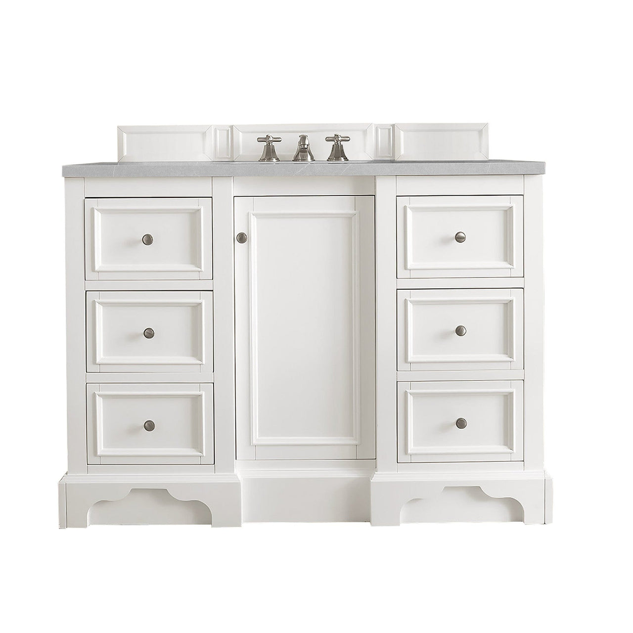 James Martin De Soto 48" Single Vanity Vanity James Martin Bright White w/ 3 CM Eternal Serena Quartz Top 