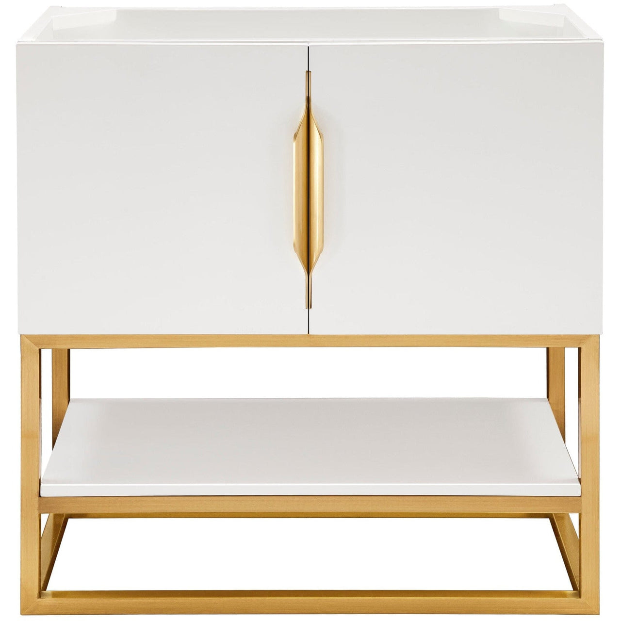 James Martin Columbia 31.5" Single Vanity Vanity James Martin Glossy White - Radiant Gold Cabinet Only 