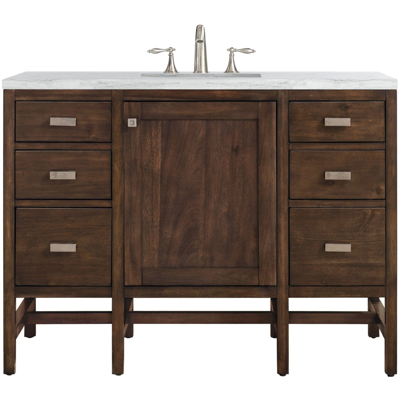 James Martin Addison 48" Single Vanity Vanity James Martin Mid Century Acacia w/ 3 CM Arctic Fall Solid Surface Countertop 