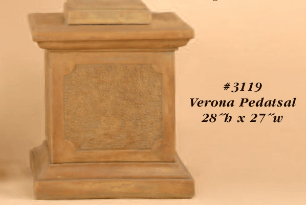 Verona Pedatsal Cast Stone Outdoor Garden Planter Planter Tuscan 