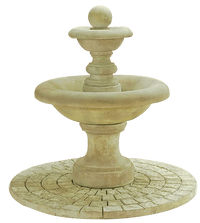 Thumbnail for Villa Santini Two Tier Outdoor Cast Stone Garden Fountain With Ball Finial Fountain Tuscan 