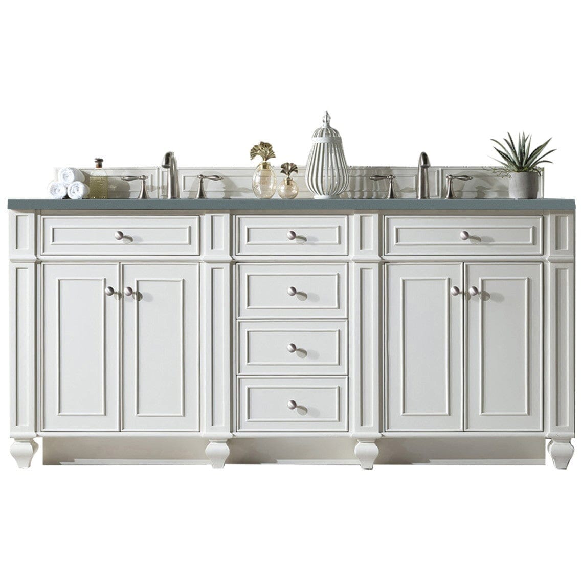 James Martin Bristol 72" Double Vanity Vanity James Martin Bright White w/ 3 CM Cala Blue Quartz Top 