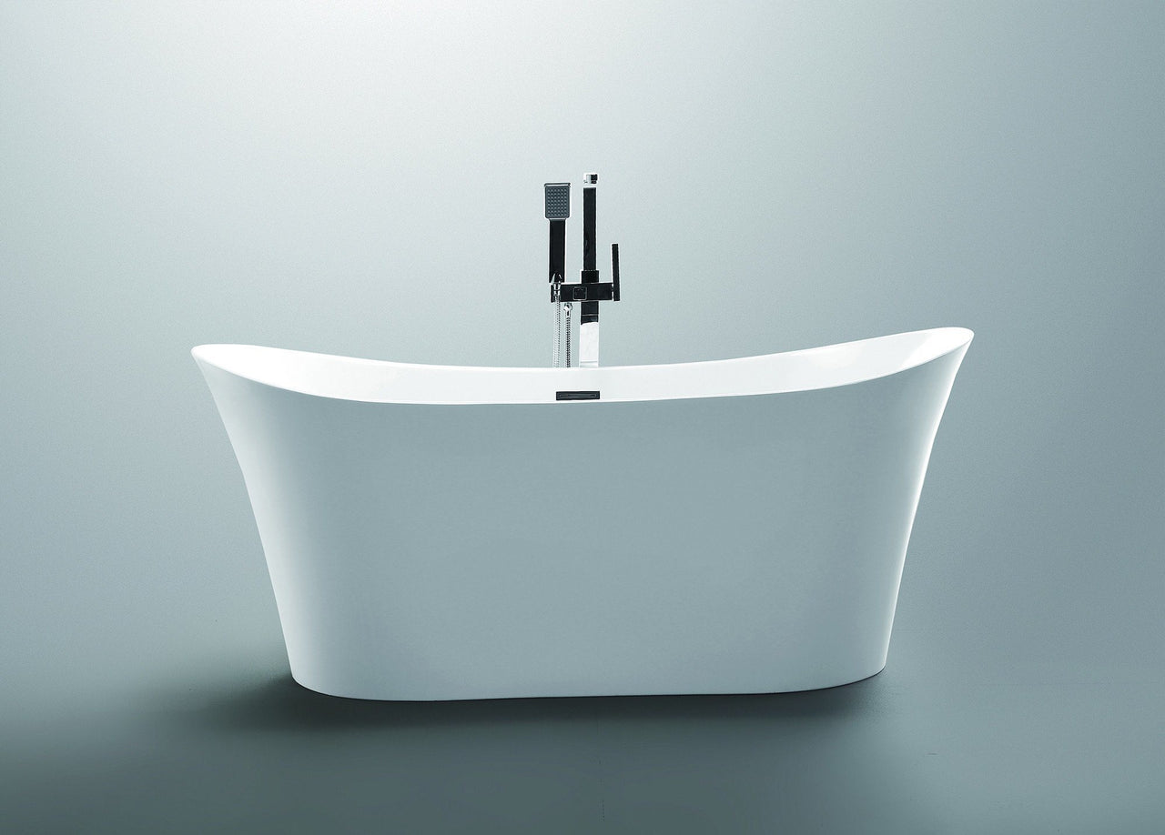 ANZZI Eft Series 5.58 ft. Freestanding Bathtub in White FreeStanding Bathtub ANZZI 