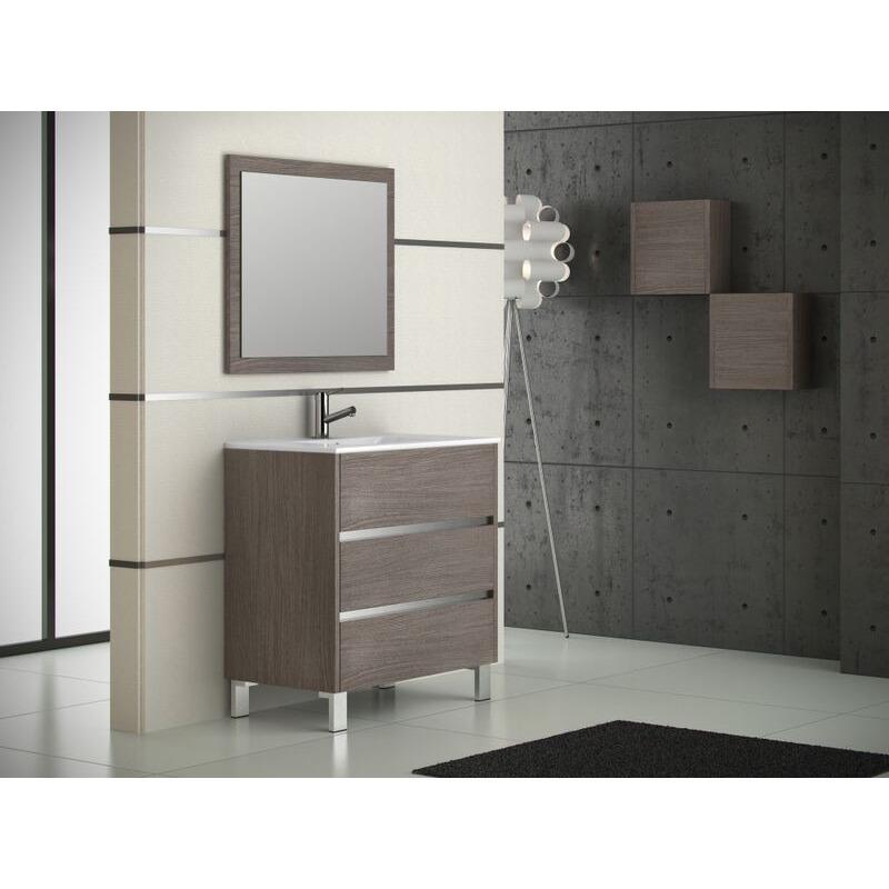 Eviva Escorpio® 32" Medium Oak Modern Vanity Wall Mount with White Integrated Porcelain Sink Vanity Eviva 