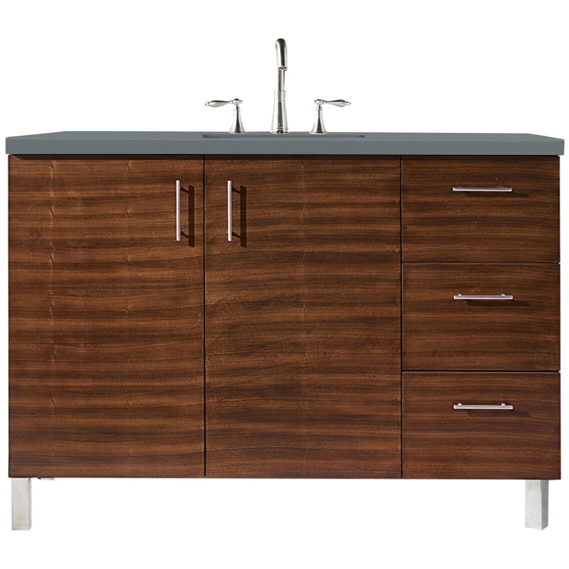 James Martin Metropolitan 48" Single Vanity Vanity James Martin American Walnut w/ 3 CM Cala Blue Quartz Top 