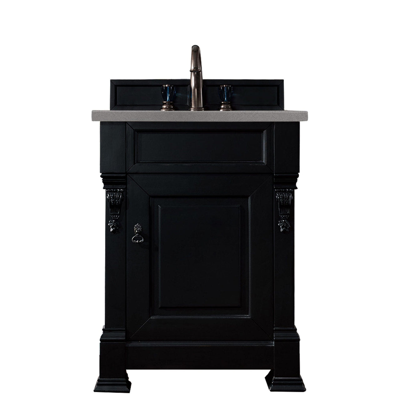 James Martin Brookfield 26" Single Vanity Vanities James Martin Antique Black w/ 3 CM Grey Expo Quartz Top 