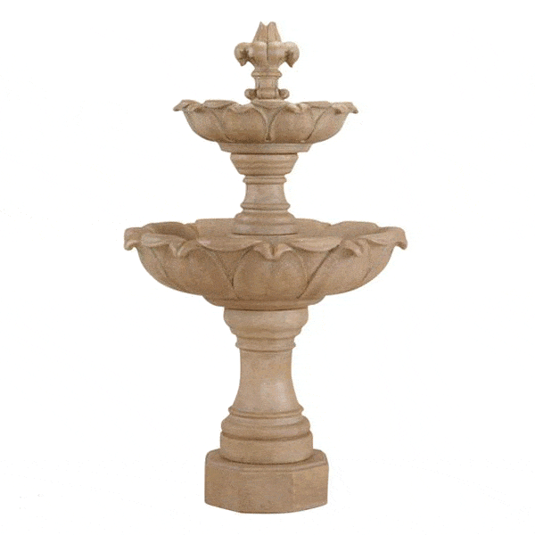 Gardenia Two Tier Cast Stone Outdoor Garden Fountain Fountain Tuscan 