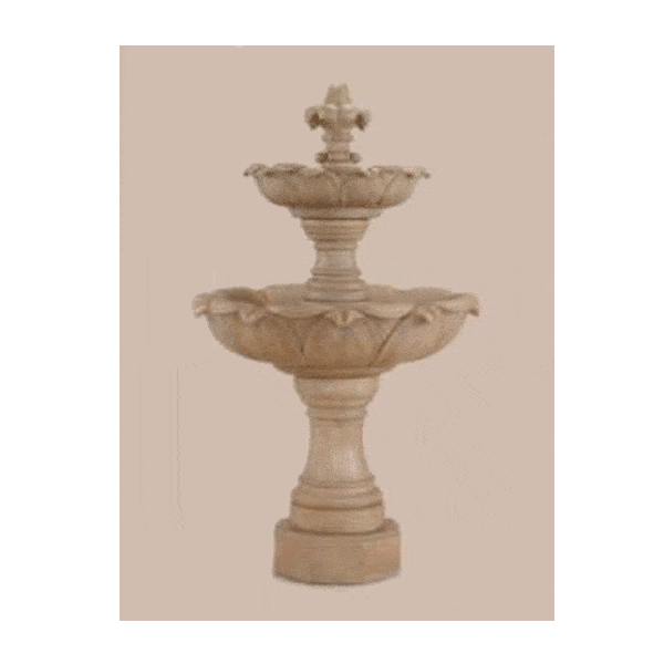 Gardenia Two Tier Cast Stone Outdoor Garden Fountain Fountain Tuscan 