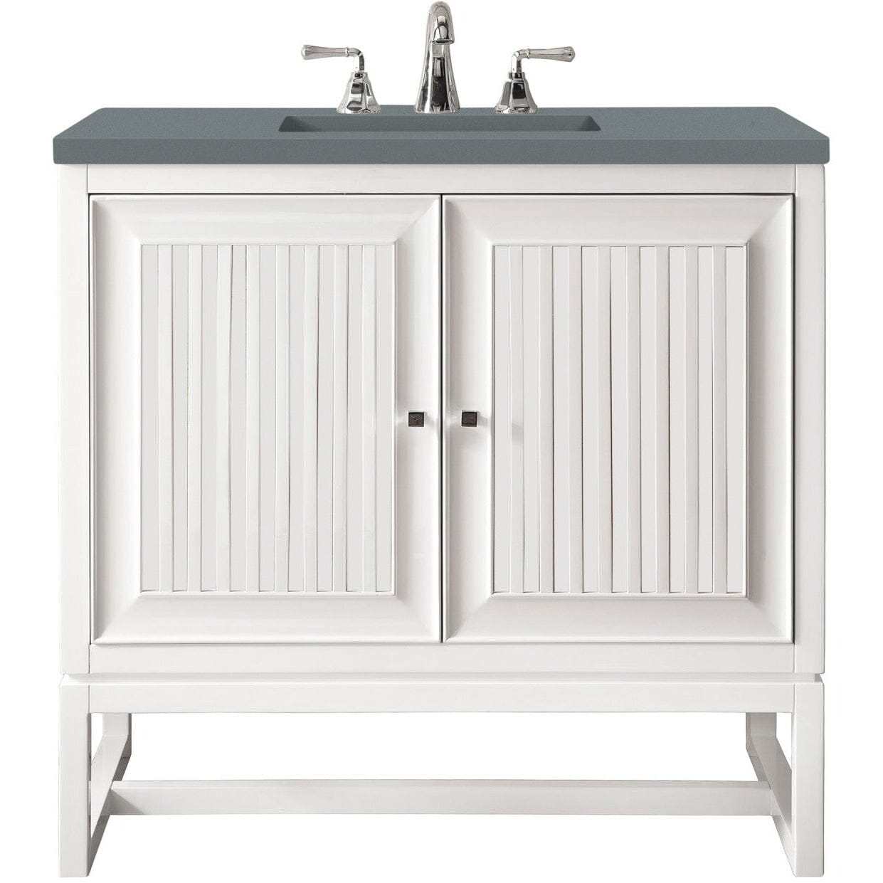 James Martin Athens 30" Single Vanity Vanity James Martin Glossy White w/ 3 CM Cala Blue Top 