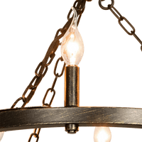 Thumbnail for Alver 8 Light Chandelier Wagon Wheel (24” Wide) Matt Black Brushed gold Steel Frame | Large Foyer, Entryway, or Dining Room Decor Chandeliers Canyon Home 