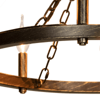 Thumbnail for Alver 8 Light Chandelier Wagon Wheel (24” Wide) Matt Black Brushed gold Steel Frame | Large Foyer, Entryway, or Dining Room Decor Chandeliers Canyon Home 