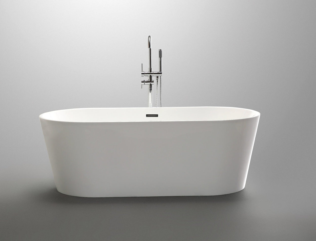 ANZZI Chand Series 5.58 ft. Freestanding Bathtub in White FreeStanding Bathtub ANZZI 