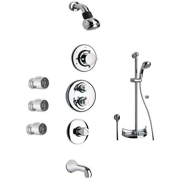 Latoscana Water Harmony Shower System Option 8 in a Chrome finish bathtub and showerhead faucet systems Latoscana 