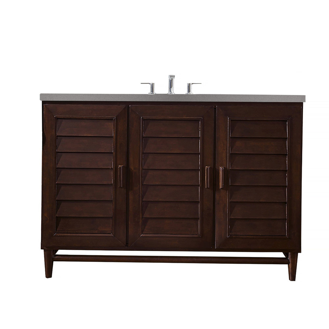 James Martin Portland 48" Single Vanity Vanity James Martin Burnished Mahogany w/ 3 CM Grey Expo Quartz Top 