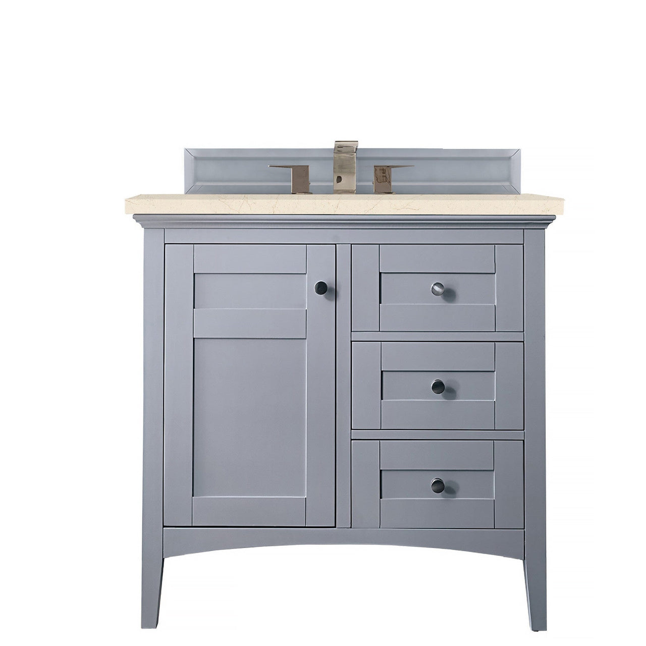 James Martin Palisades 36" Single Vanity Vanity James Martin Silver Gray w/ 3 CM Eternal Marfil Quartz Top 