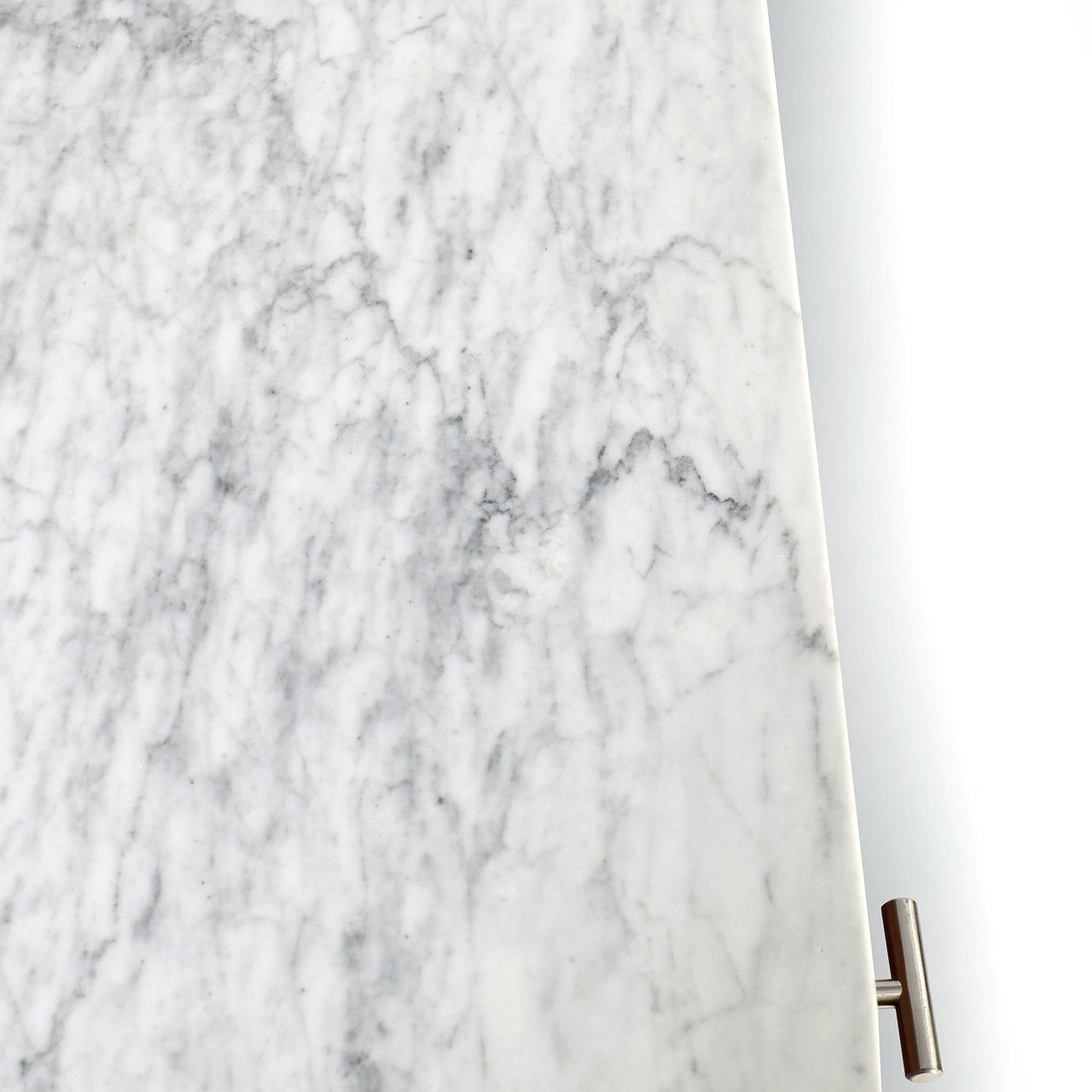 Viola 44" Rectangular Italian Carrara White Marble Writing Desk with Legs Writing Desk The Bianco Collection 