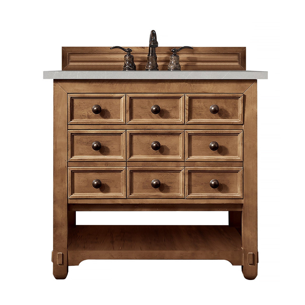 James Martin Malibu 36" Single Vanity Vanity James Martin Honey Alder w/ 3 CM Eternal Serena Quartz Top 