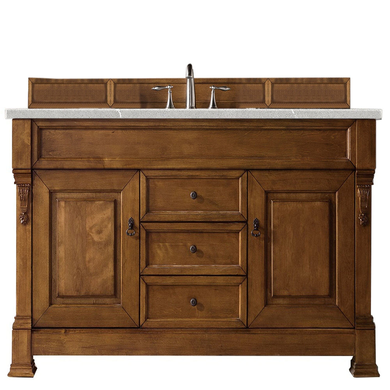 James Martin Brookfield 60" Single Vanity Vanities James Martin Country Oak w/ 3 CM Eternal Serena Quartz Top 