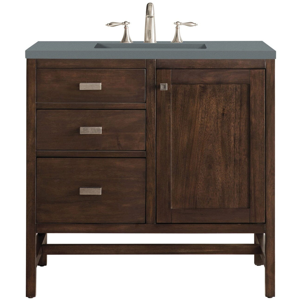 James Martin Addison 36" Single Vanity Vanity James Martin Mid Century Acacia w/ 3 CM Cala Blue Quartz Top 