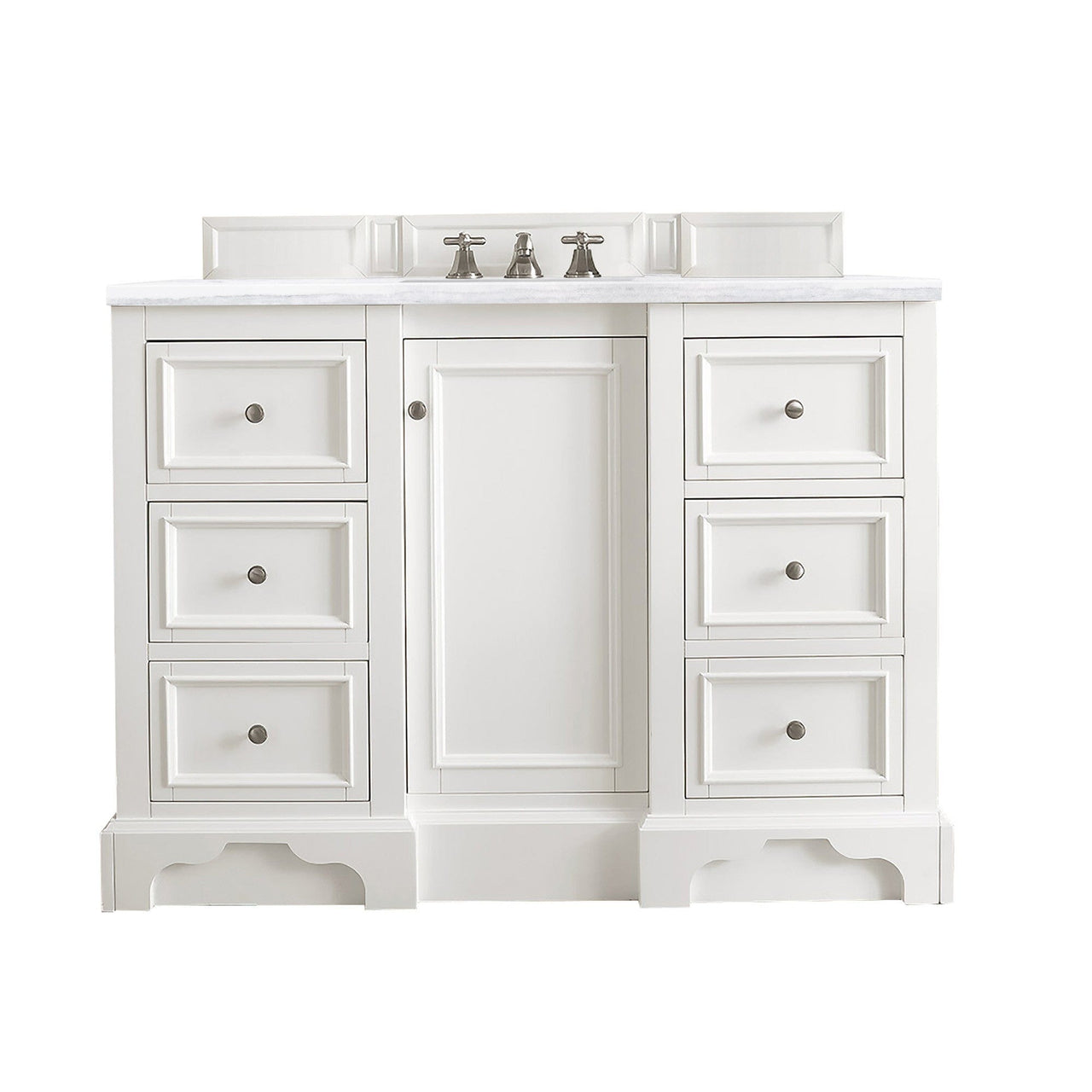 James Martin De Soto 48" Single Vanity Vanity James Martin Bright White w/ 3 CM Arctic Fall Solid Surface Top 