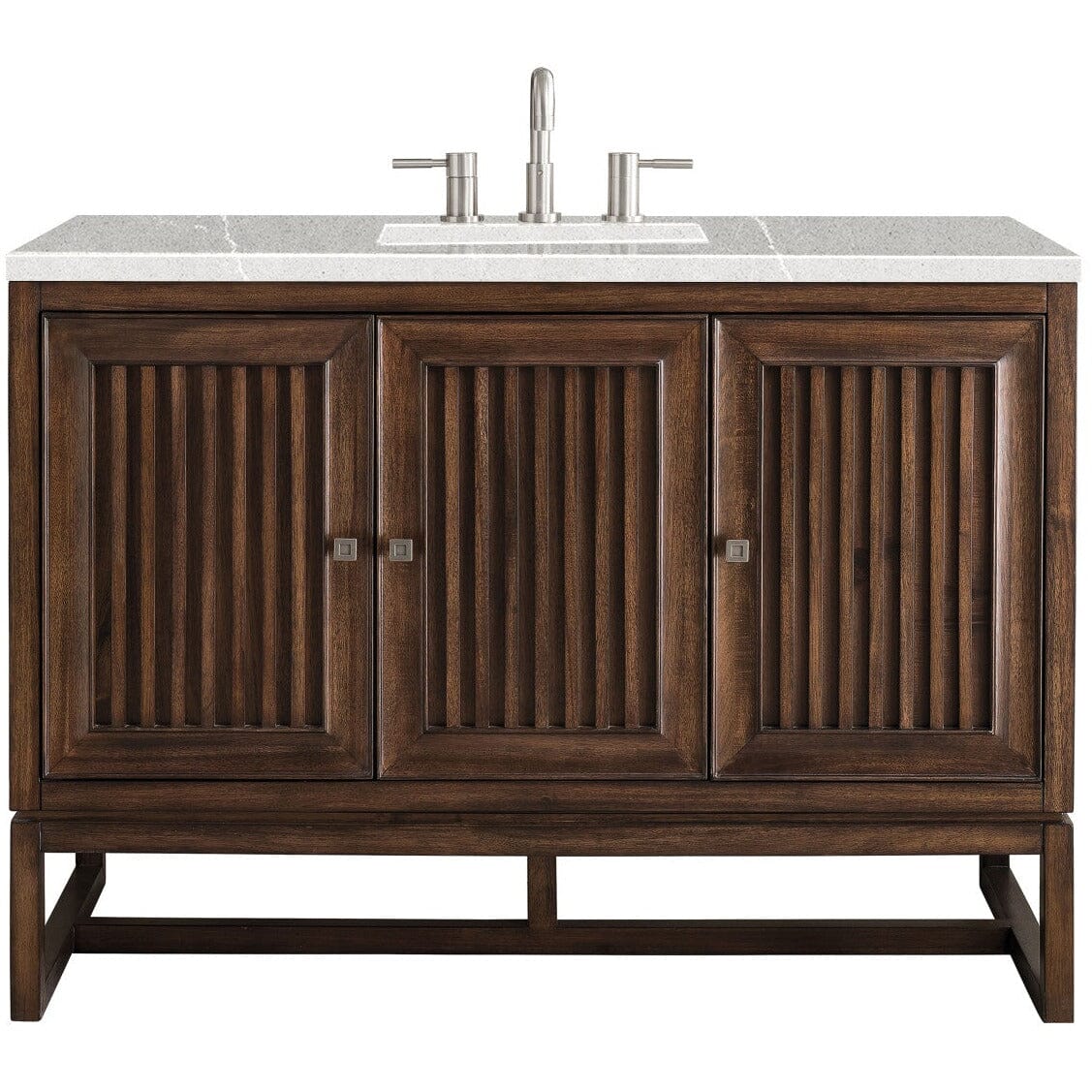 James Martin Athens 48" Single Vanity Vanity James Martin Mid Century Acacia w/ 3 CM Eternal Serena Top 