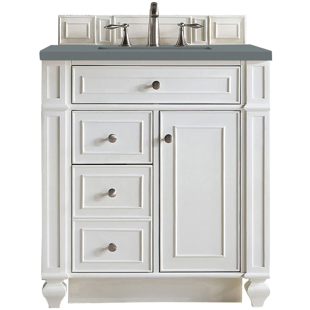 James Martin Bristol 30" Single Vanity Vanity James Martin Bright White w/ 3 CM Cala Blue Quartz Top 