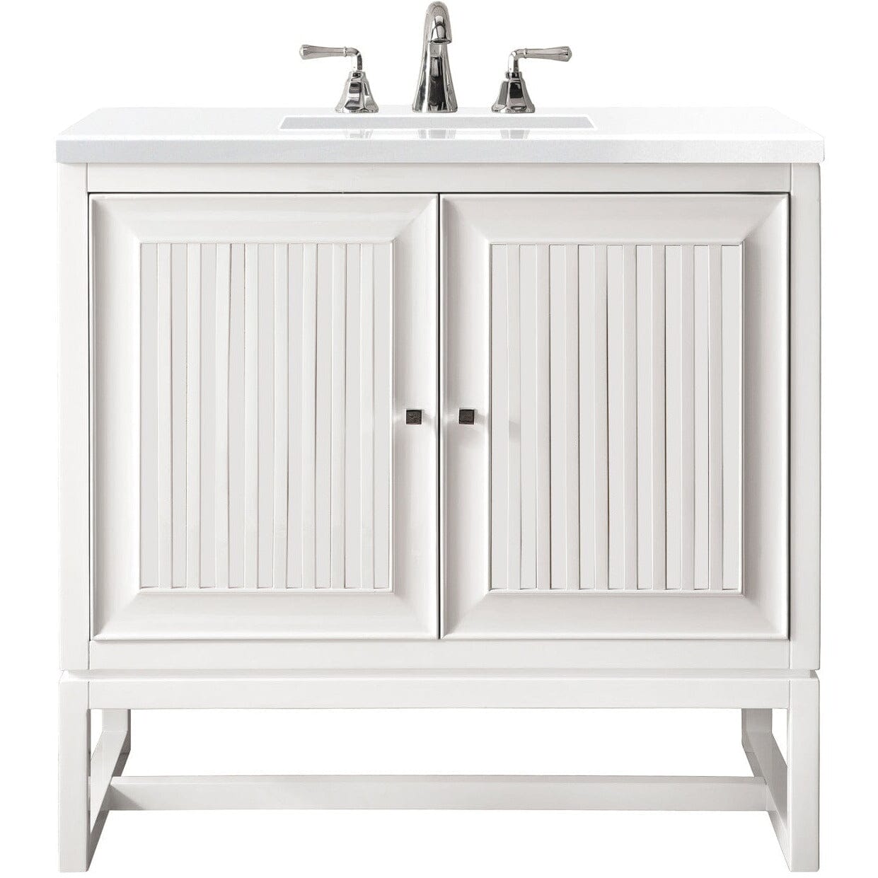 James Martin Athens 30" Single Vanity Vanity James Martin Glossy White w/ 3 CM Classic White Quartz Top 