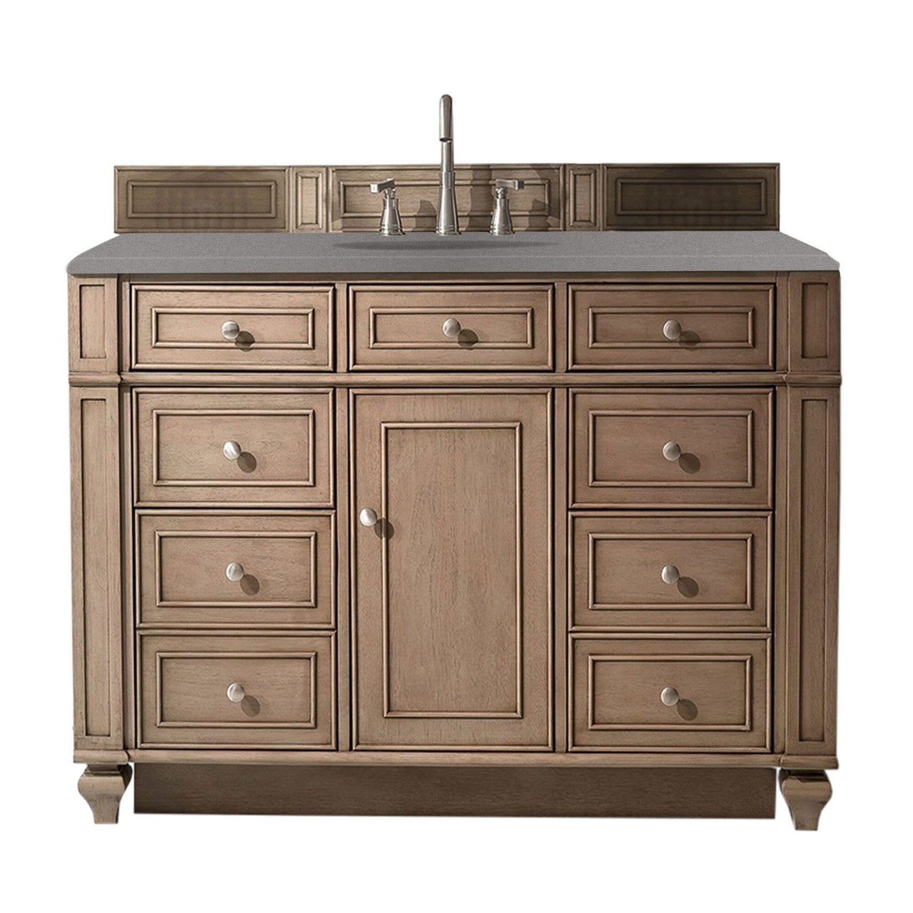 James Martin Bristol 48" Single Vanity Vanity James Martin Whitewashed Walnut w/ 3 CM Grey Expo Quartz Top 