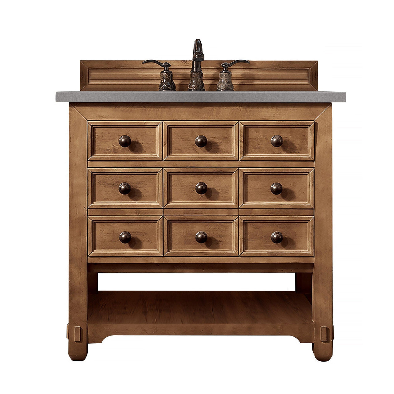 James Martin Malibu 36" Single Vanity Vanity James Martin Honey Alder w/ 3 CM Grey Expo Quartz Top 