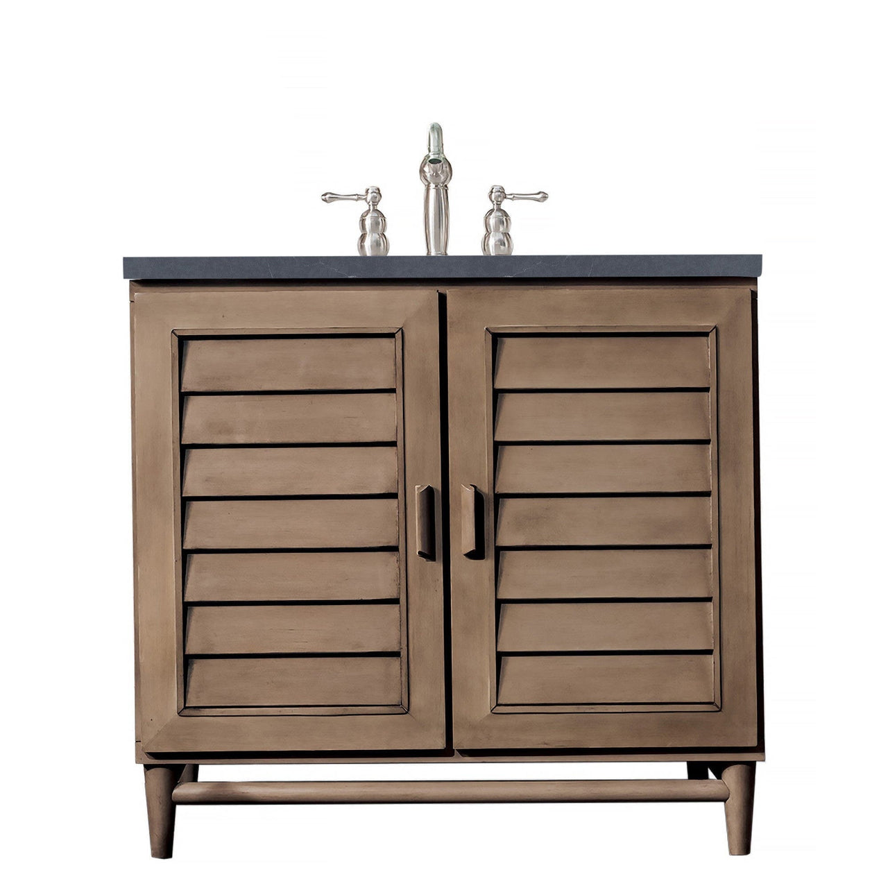 James Martin Portland 36" Single Vanity Vanity James Martin Whitewashed Walnut w/ 3 CM Charcoal Soapstone Quartz Top 