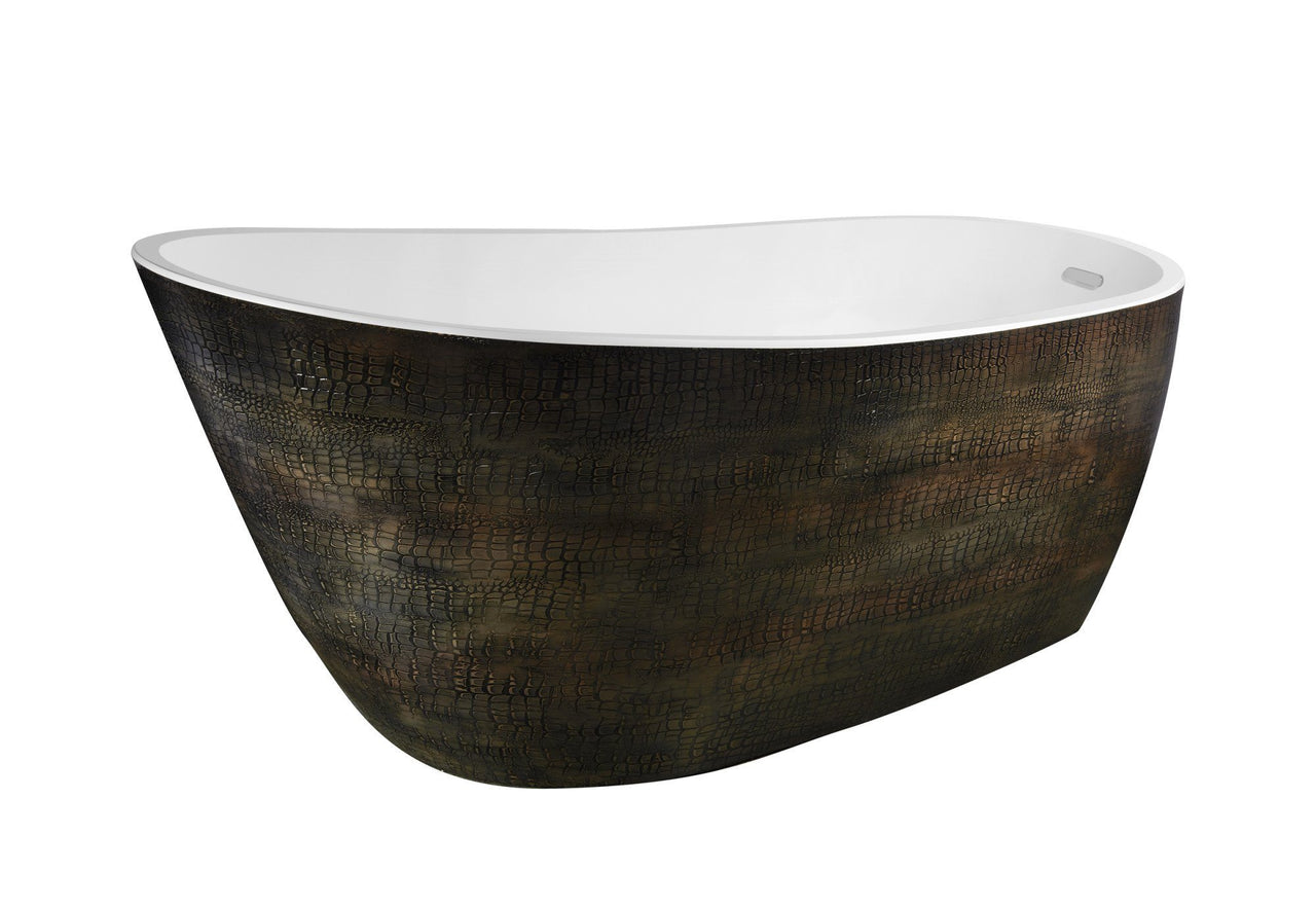 ANZZI Bouie Series 5.68 ft. Freestanding Bathtub in Caiman Skin FreeStanding Bathtub ANZZI 