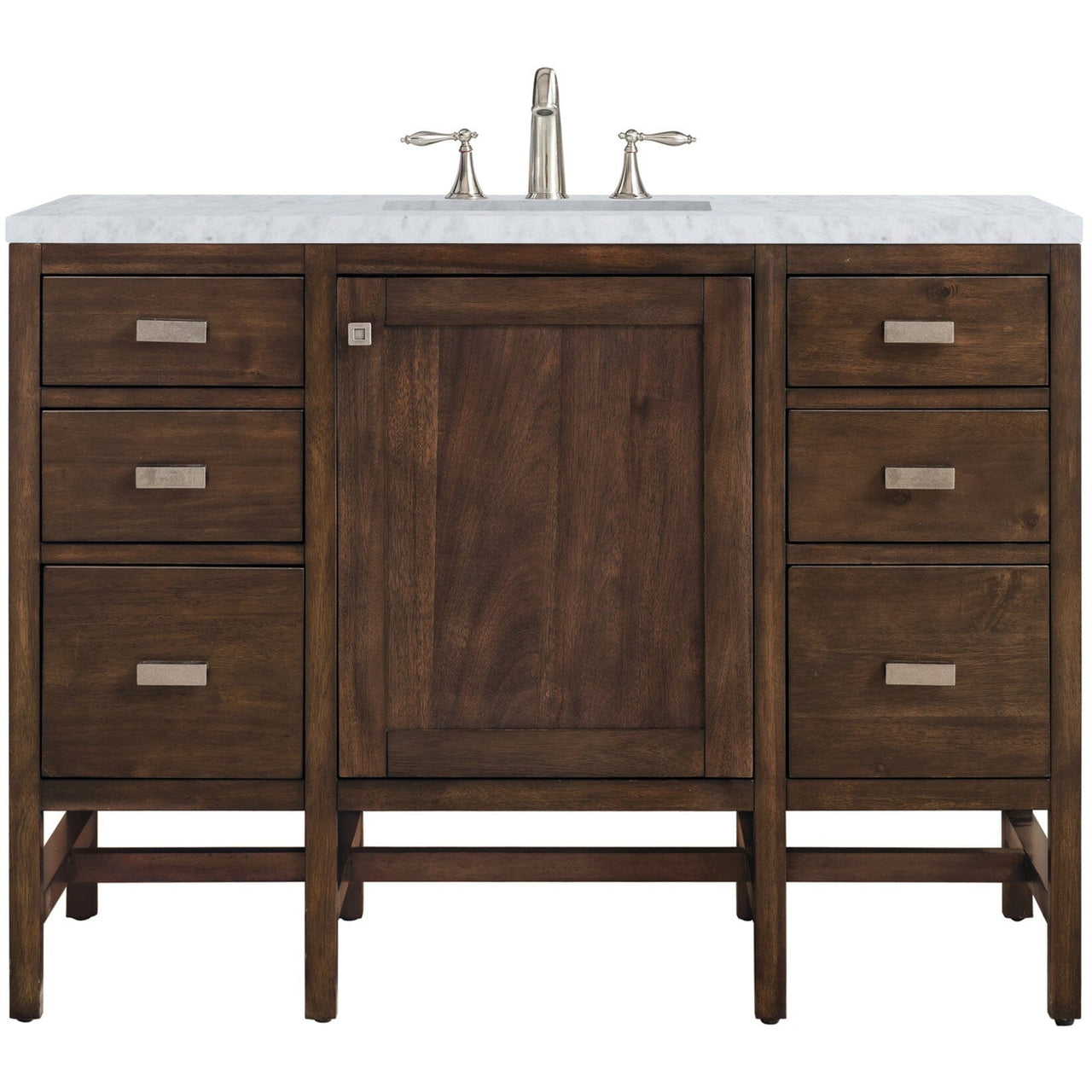 James Martin Addison 48" Single Vanity Vanity James Martin Mid Century Acacia w/ 3 CM Carrara White Top 