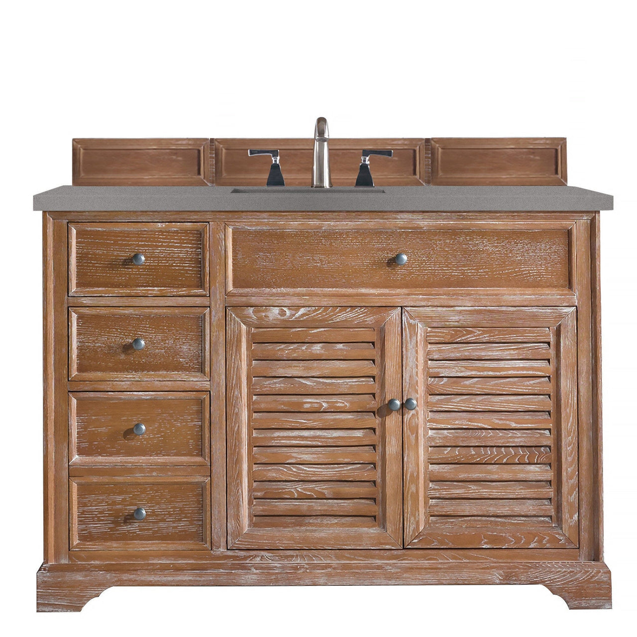 James Martin Savannah 48" Single Vanity Vanity James Martin Driftwood w/ 3 CM Grey Expo Quartz Top 