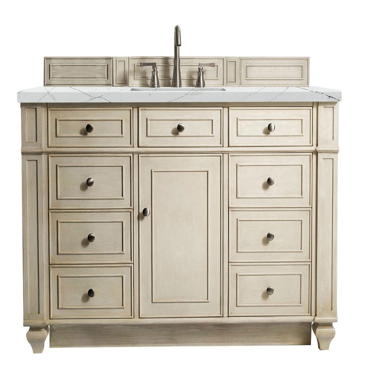 James Martin Bristol 48" Single Vanity Vanity James Martin Vintage Vanilla w/ 3 CM Ethereal Noctis Quartz Top 