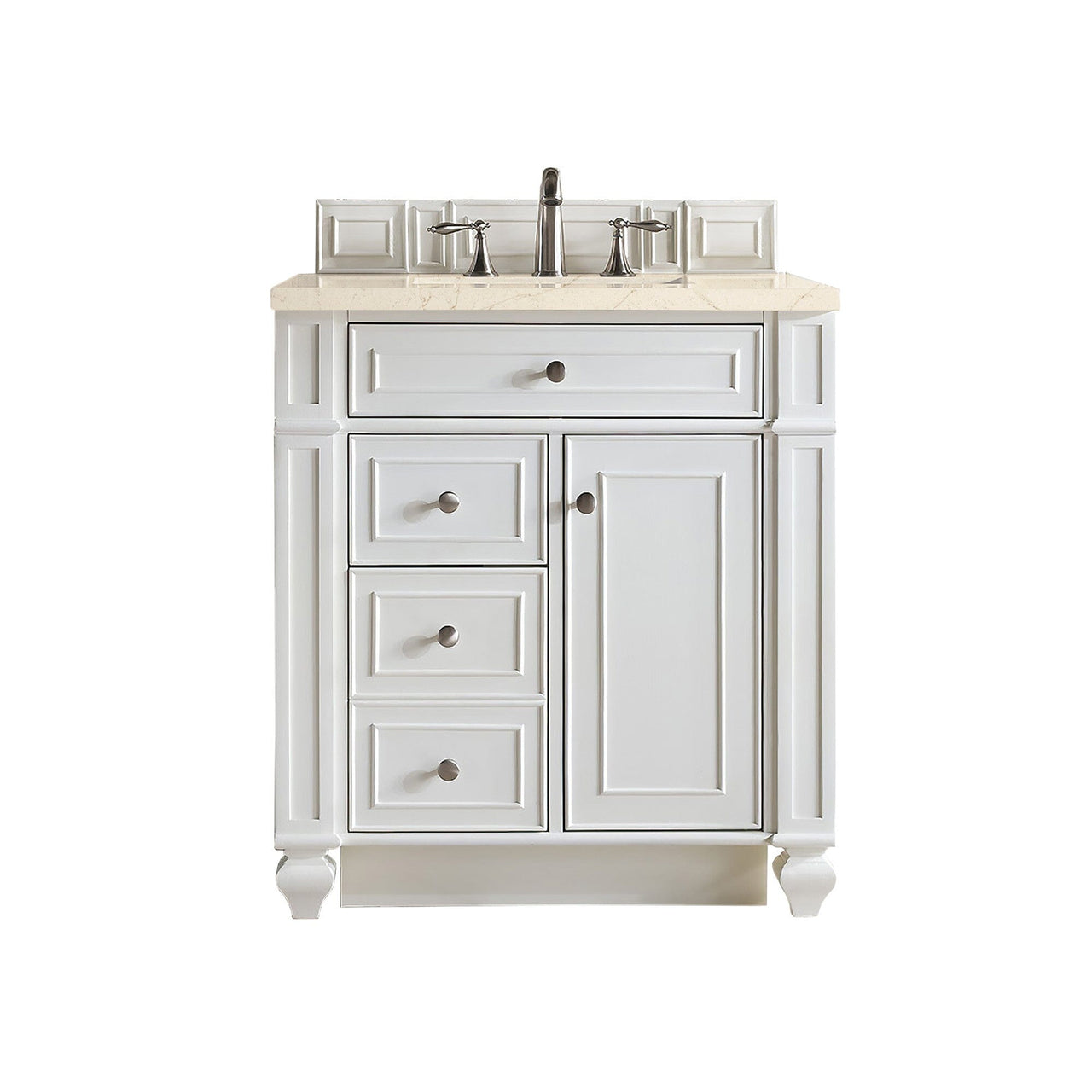 James Martin Bristol 30" Single Vanity Vanity James Martin Bright White w/ 3 CM Eternal Marfil Quartz Top 