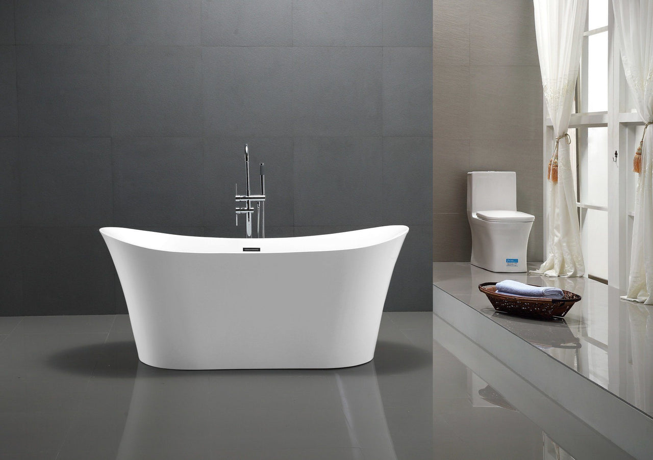 ANZZI Eft Series 5.58 ft. Freestanding Bathtub in White FreeStanding Bathtub ANZZI 