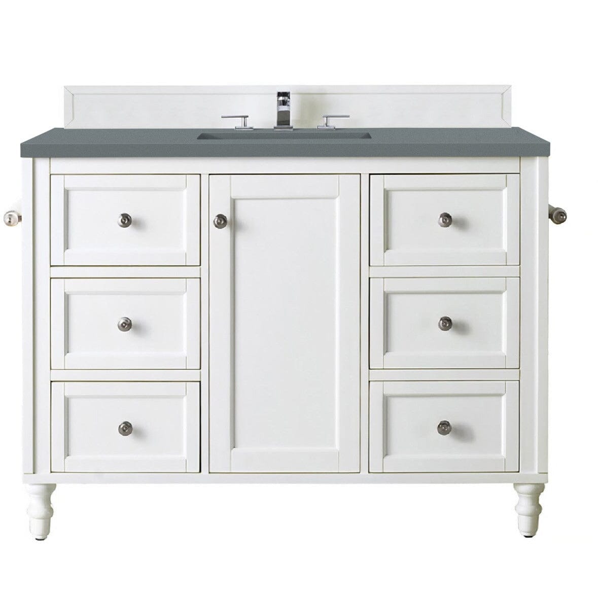 James Martin Copper Cove Encore 48" Single Vanity Vanity James Martin Bright White w/ 3 CM Cala Blue Quartz Top 