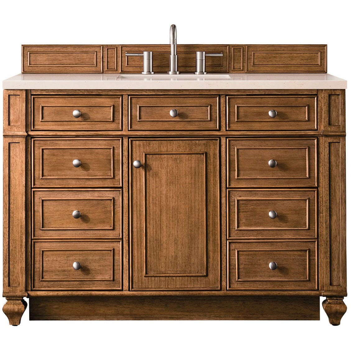 James Martin Bristol 48" Single Vanity Vanity James Martin Saddle Brown w/ 3 CM Eternal Marfil Quartz Top 