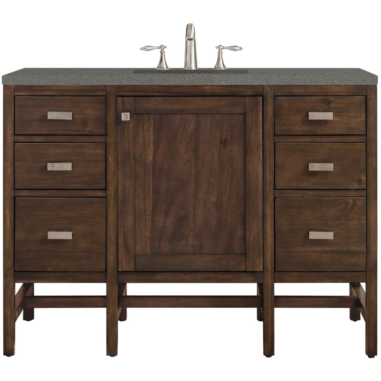 James Martin Addison 48" Single Vanity Vanity James Martin Mid Century Acacia w/ 3 CM Grey Expo Quartz Top 