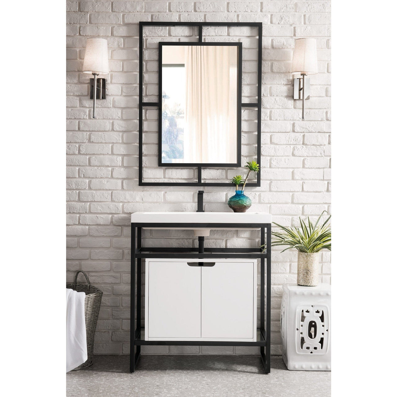 James Martin Boston 31.5" Stainless Steel Sink Console With Storage Cabinet Console James Martin 
