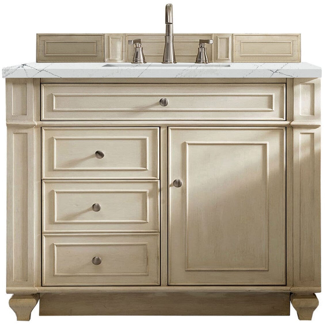 James Martin Bristol 36" Single Vanity Vanity James Martin Vintage Vanilla w/ 3 CM Ethereal Noctis Quartz Top 