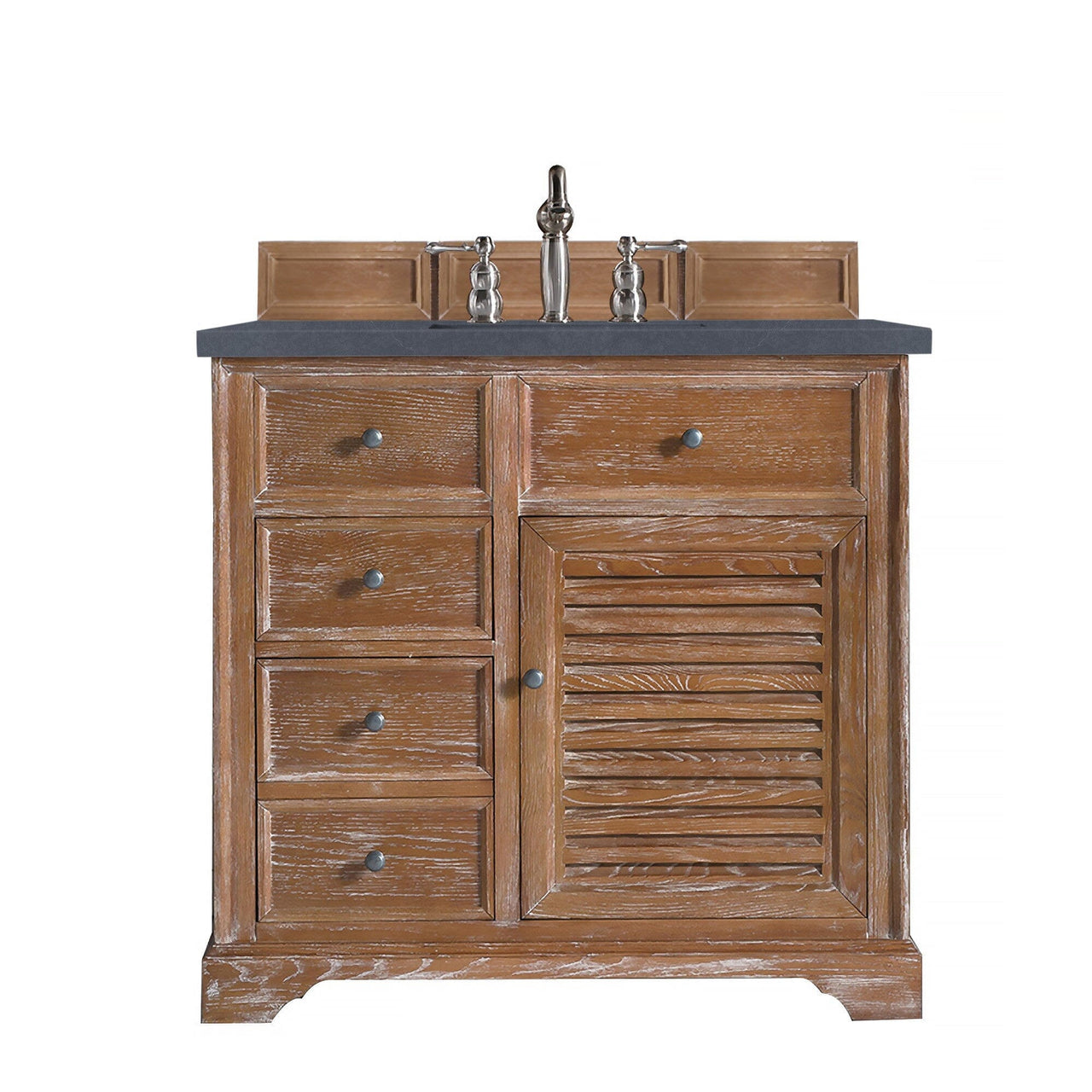 James Martin Savannah 36" Single Vanity Vanity James Martin Driftwood w/ 3 CM Charcoal Soapstone Quartz Top 