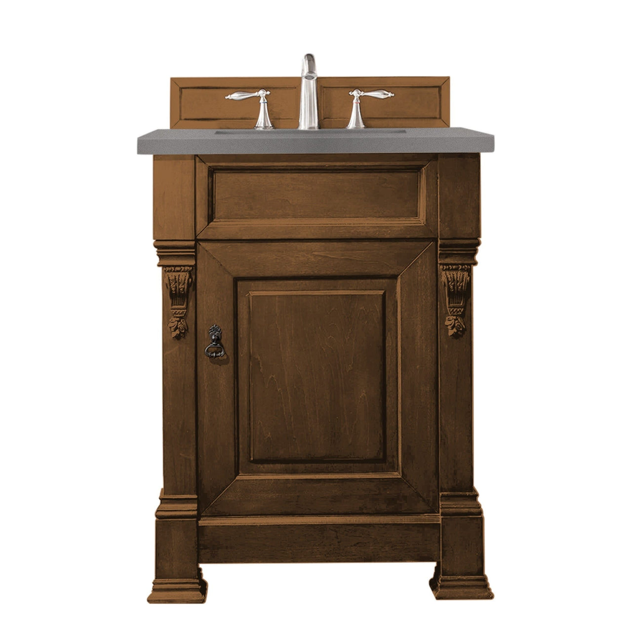 James Martin Brookfield 26" Single Vanity Vanities James Martin Country Oak w/ 3 CM Grey Expo Quartz Top 