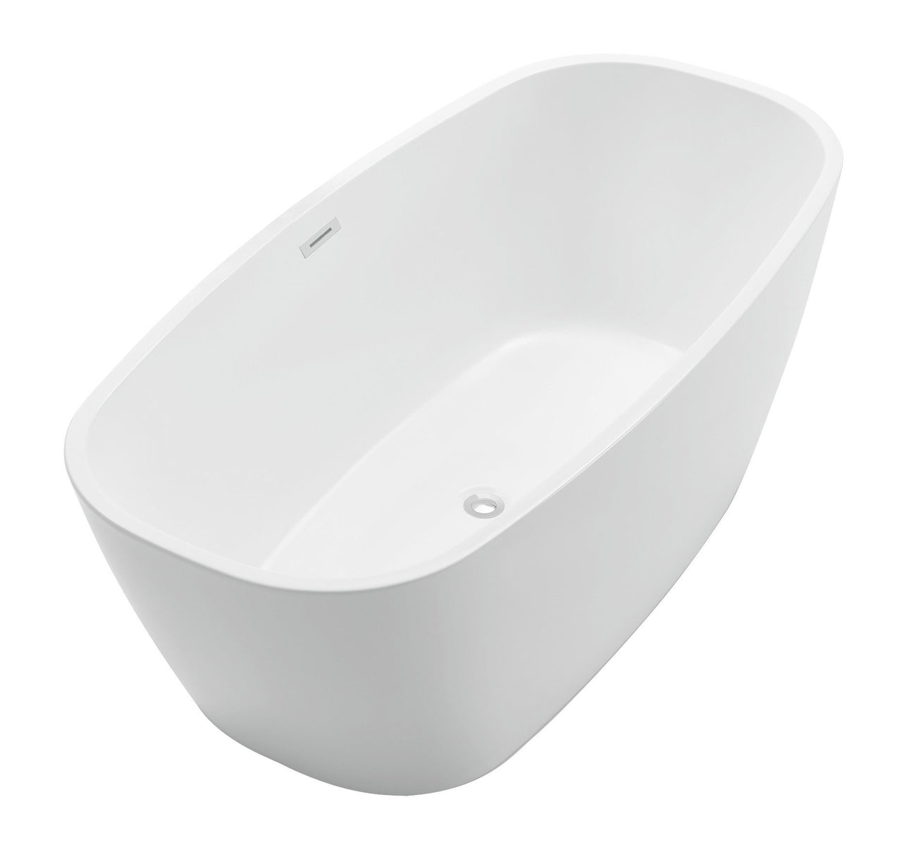 ANZZI Bridge Series 5.58 ft. Freestanding Bathtub in White FreeStanding Bathtub ANZZI 